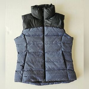 The North Face Women's M Nuptse Puffer 700 Goose Down Blue w/ Black Vest Quilted